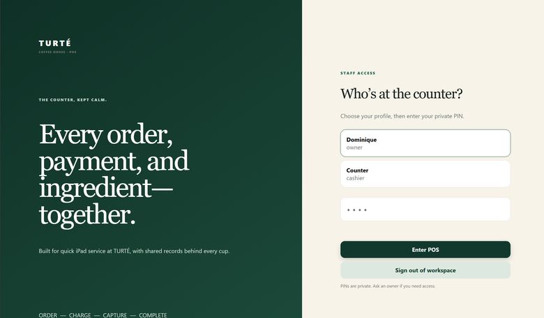 Staff access screen